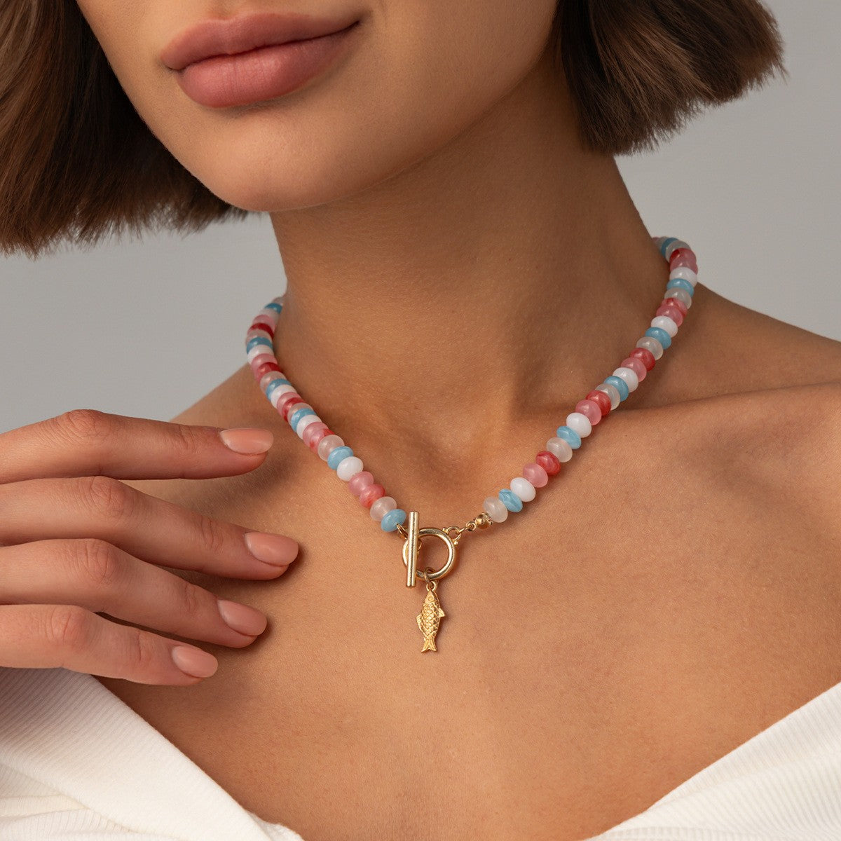 Boho Resin Fish Toggle Necklace