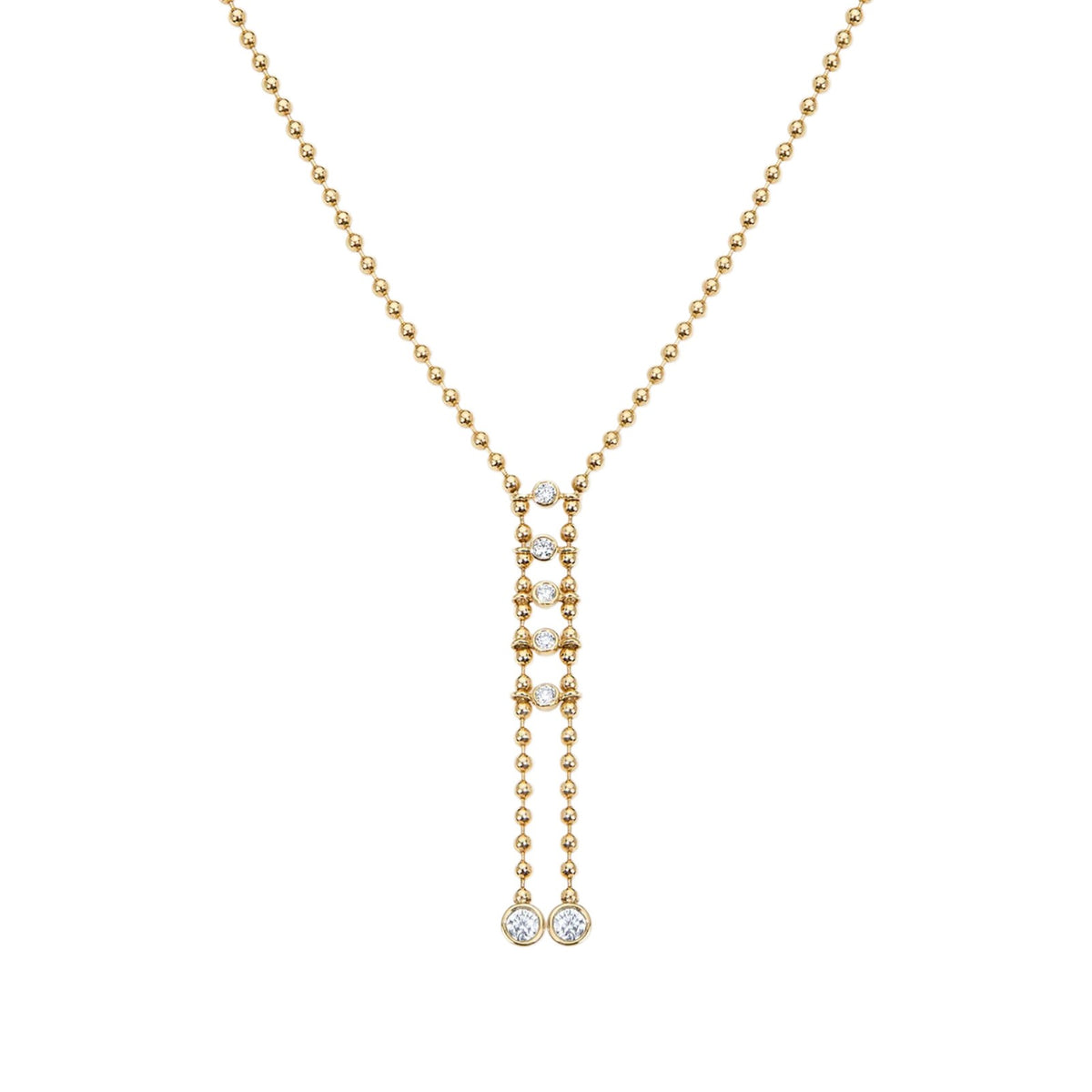 Dainty Layered Pearl & Heart Y-Necklace