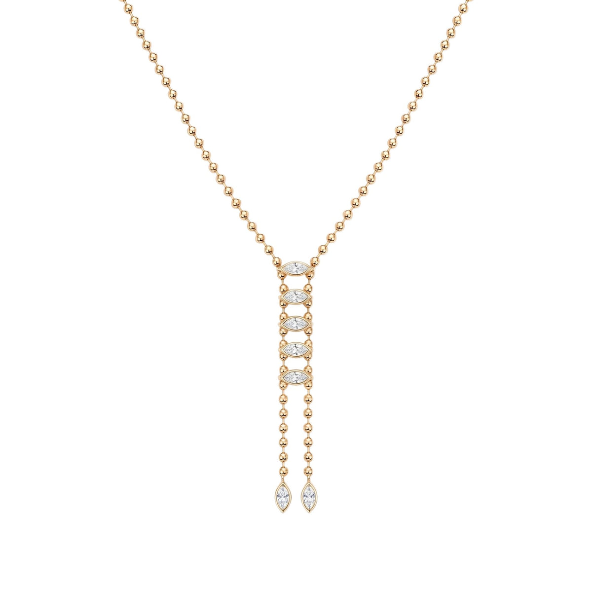 Dainty Layered Pearl & Heart Y-Necklace