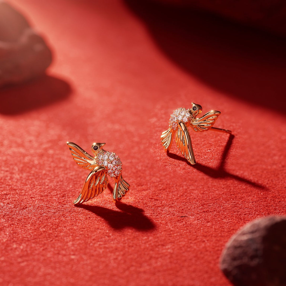 Classy Zircon Peace Dove Stud Earrings