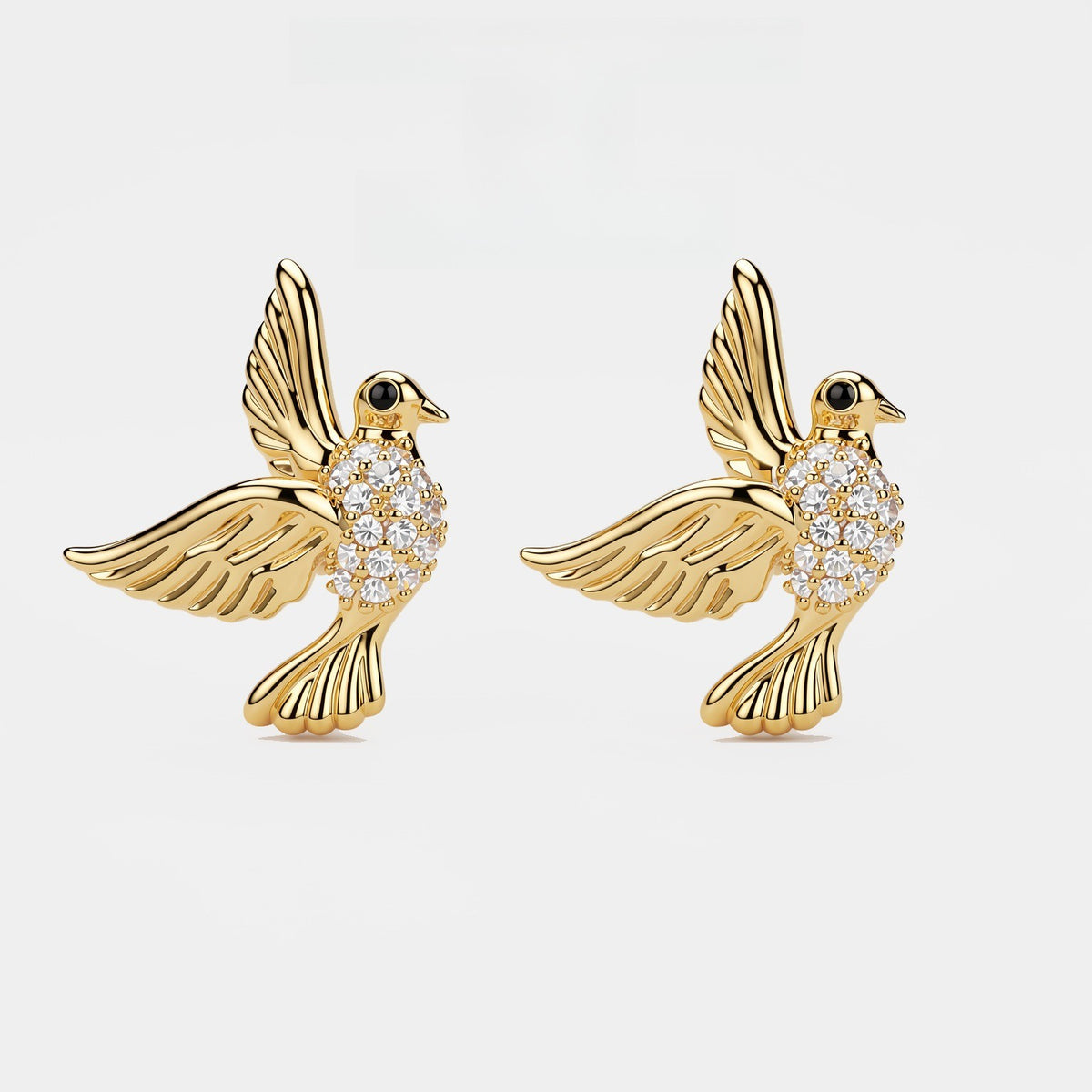 Classy Zircon Peace Dove Stud Earrings