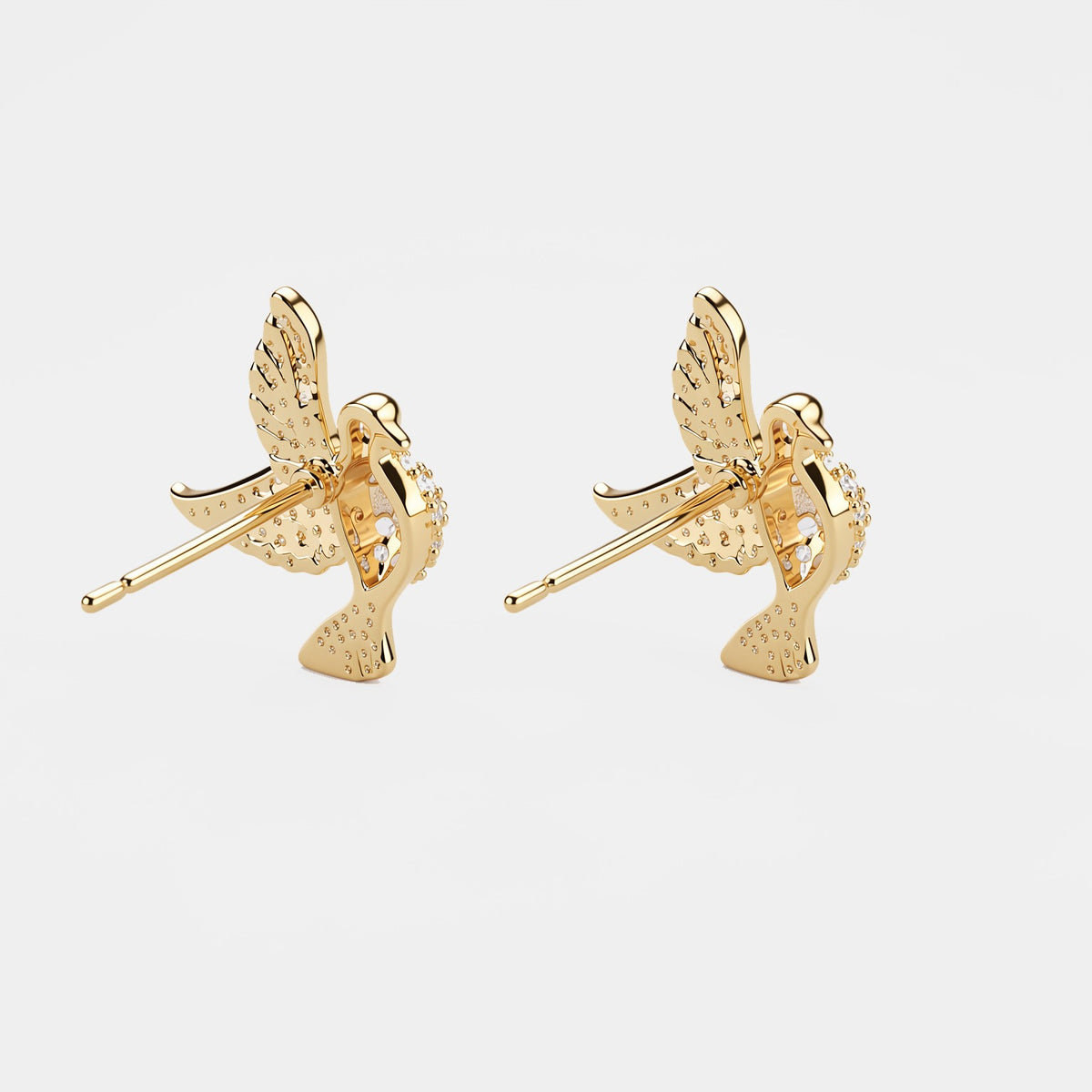 Classy Zircon Peace Dove Stud Earrings