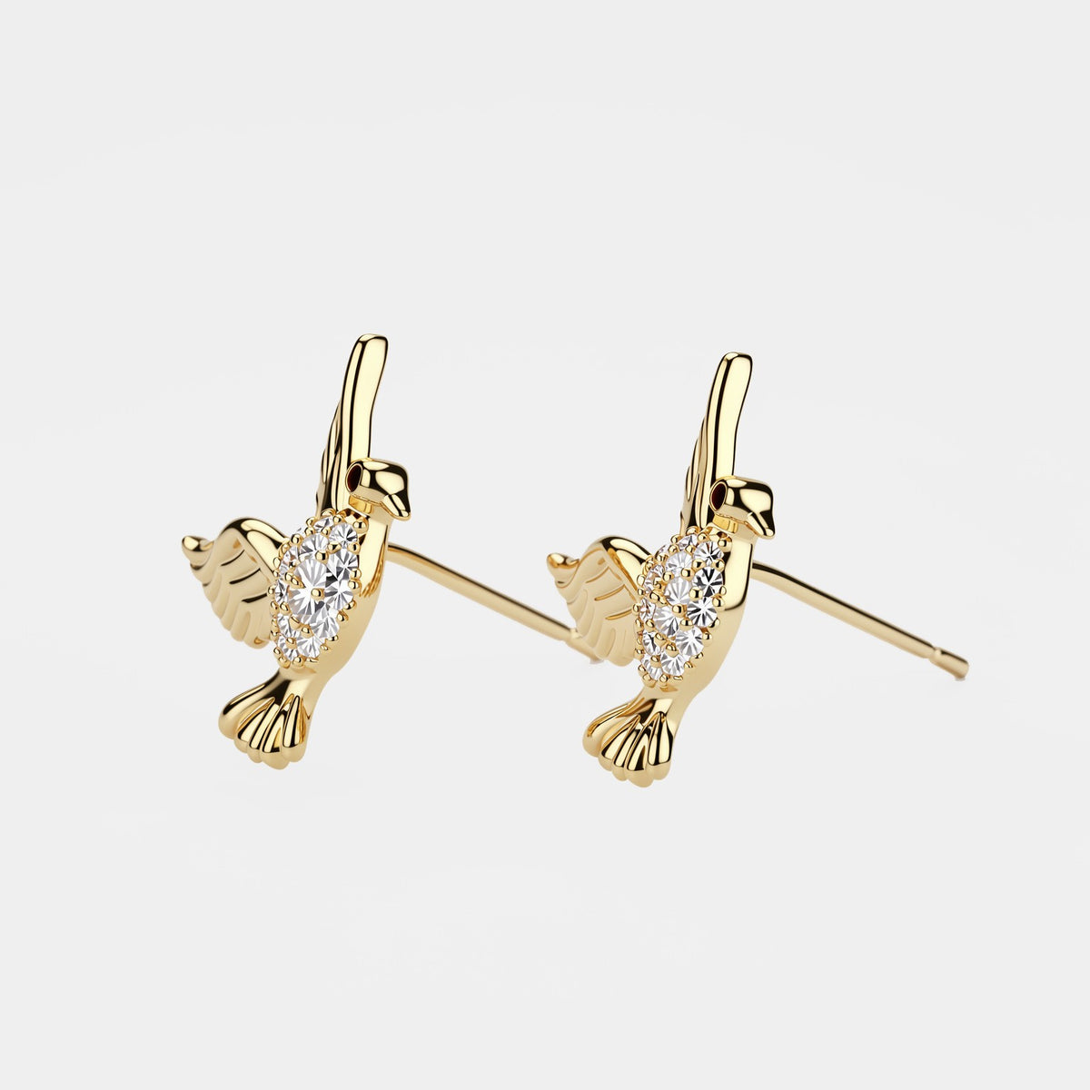 Classy Zircon Peace Dove Stud Earrings