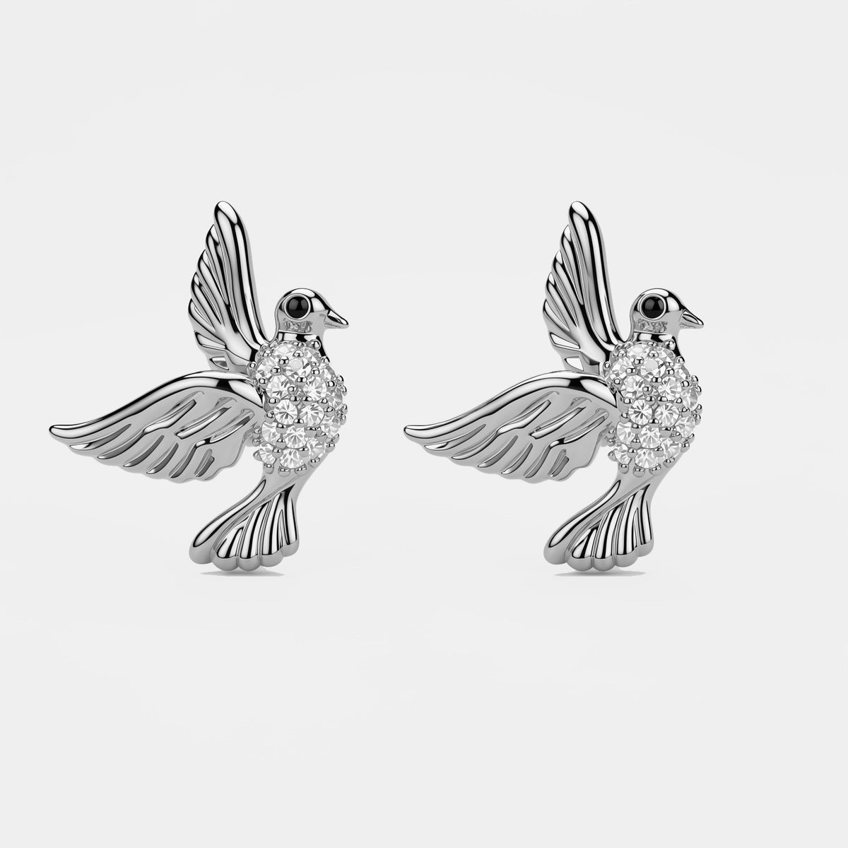Classy Zircon Peace Dove Stud Earrings
