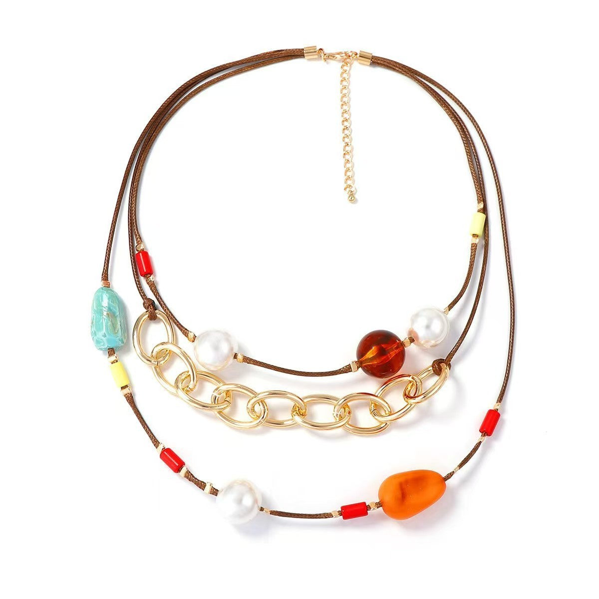 Boho Multi-Stone Layered Statement Necklace