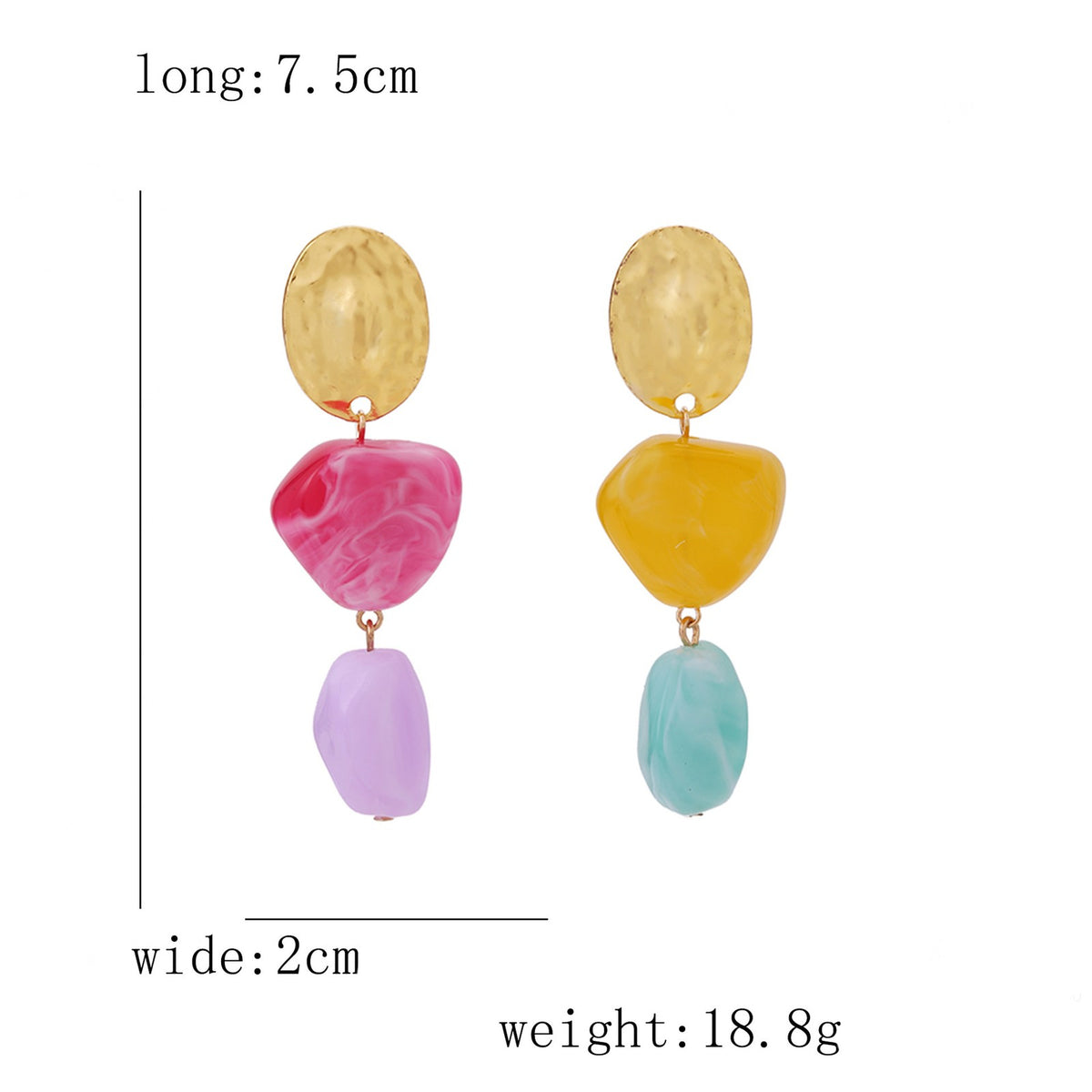 Boho Tiered Resin Drop Earrings