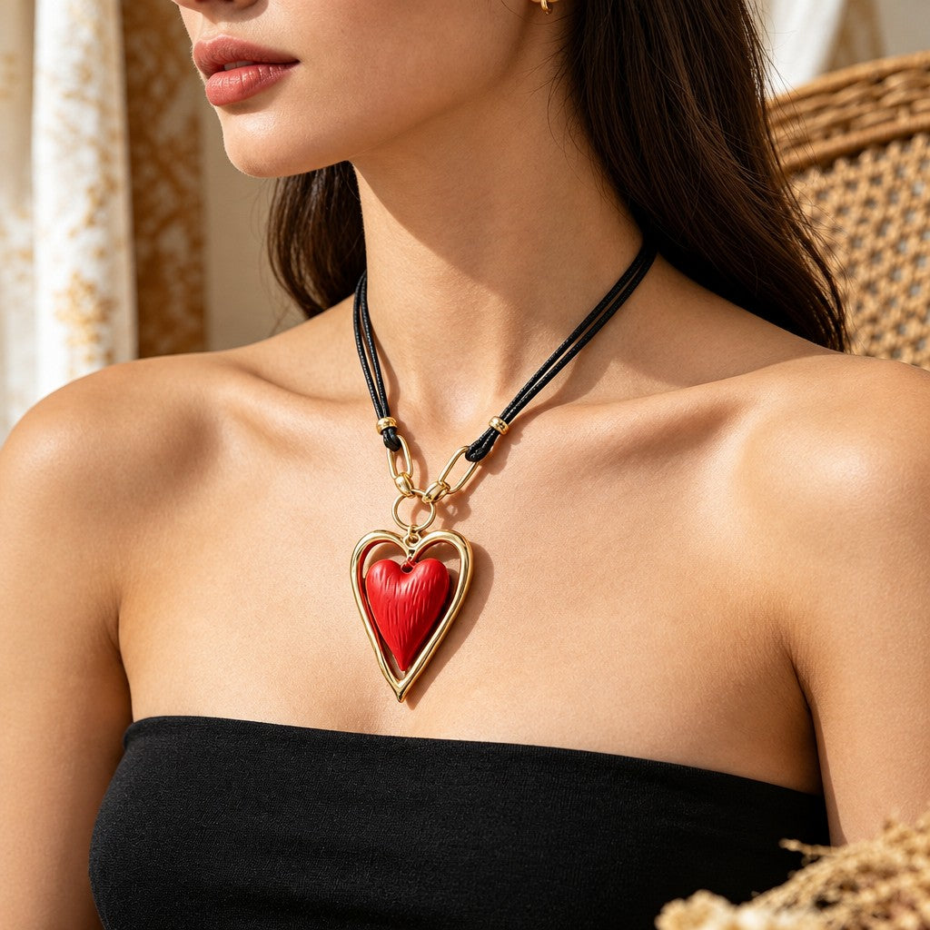 Boho Statement Floral Cord Necklace