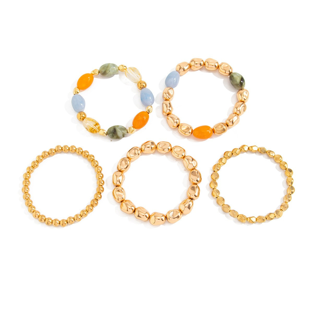 Boho Vintage Resin Bead Bracelet Stack
