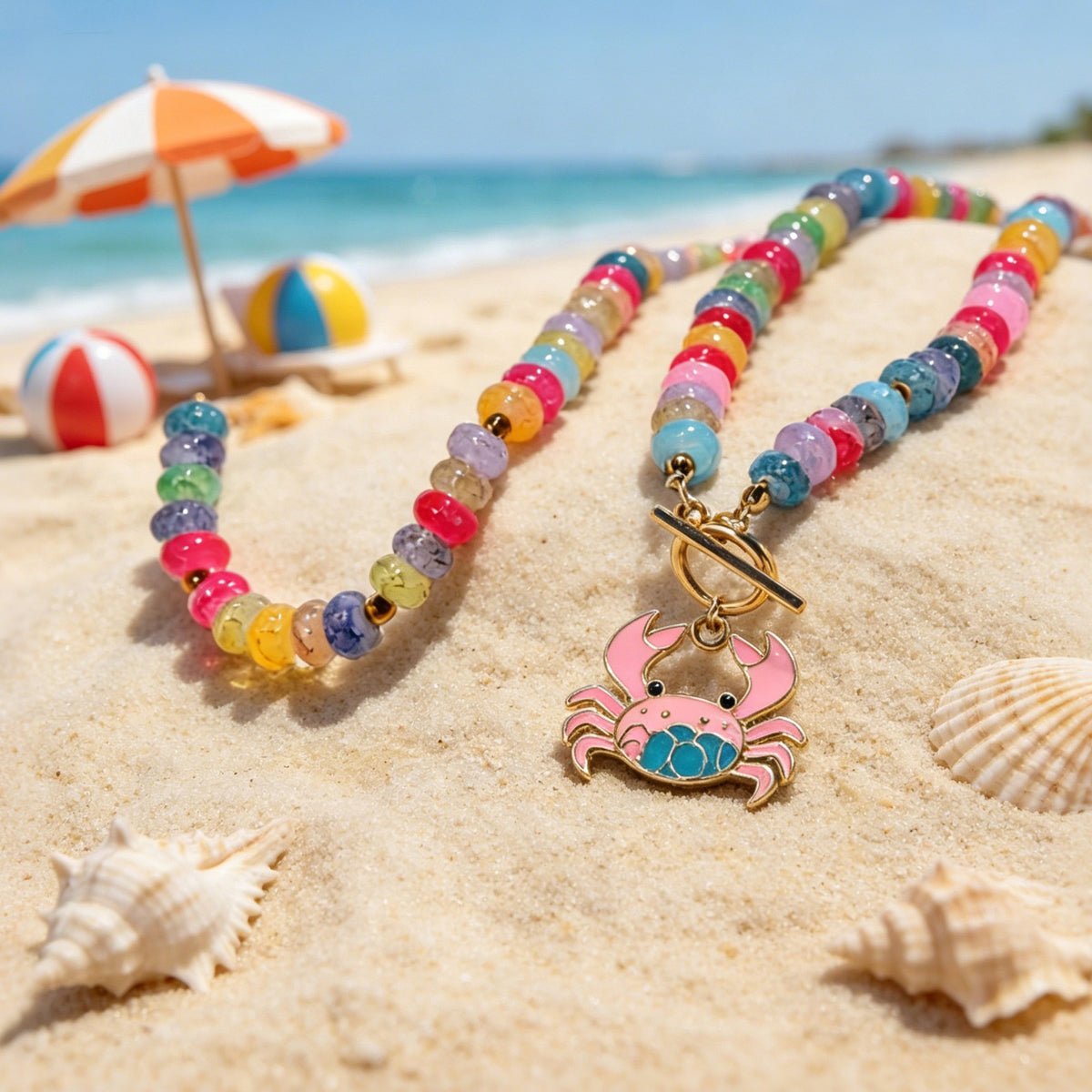 Playful Tropical Fish Beaded Necklace