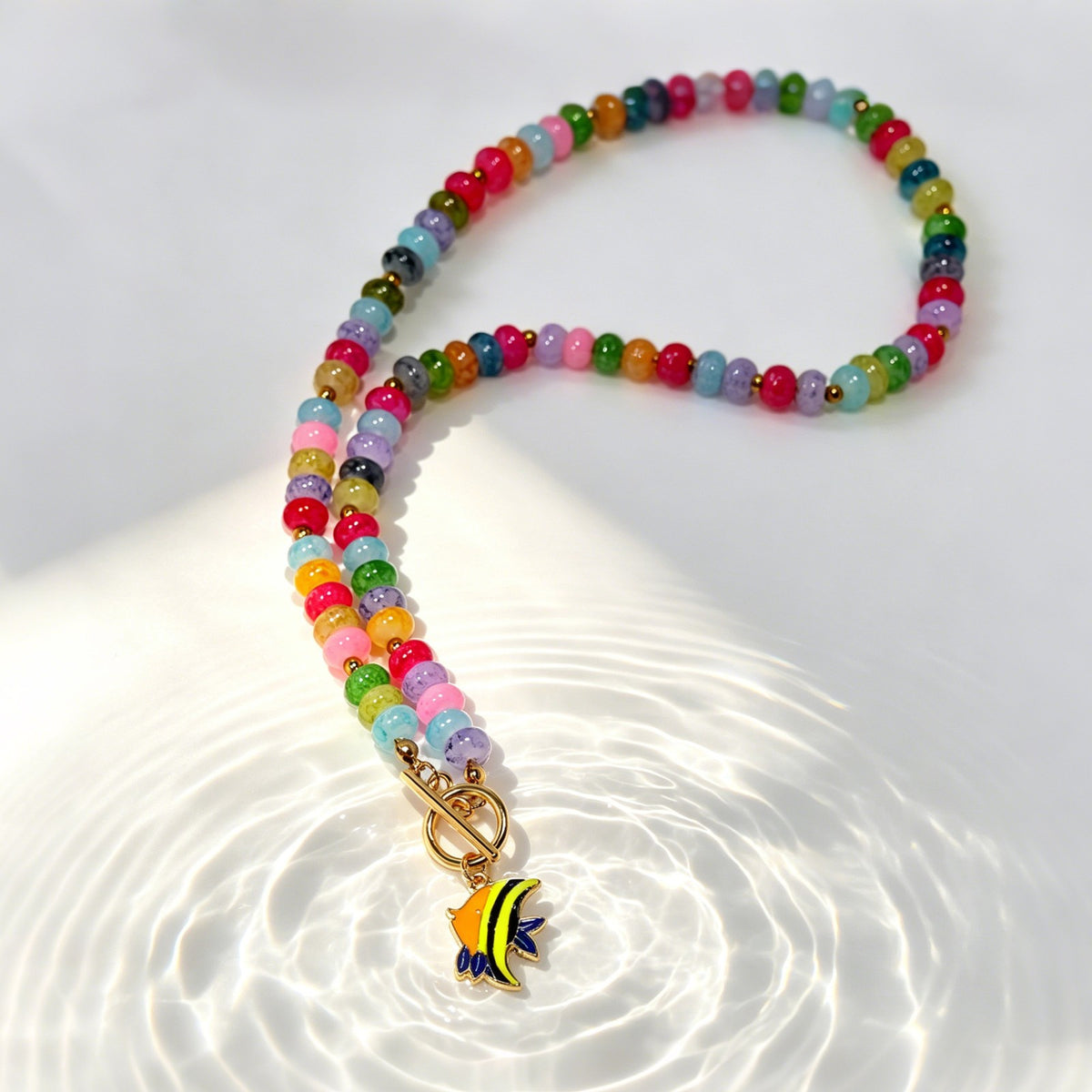 Playful Tropical Fish Beaded Necklace