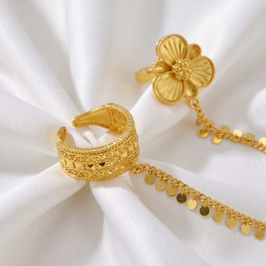 Romantic Flower Chain Ring