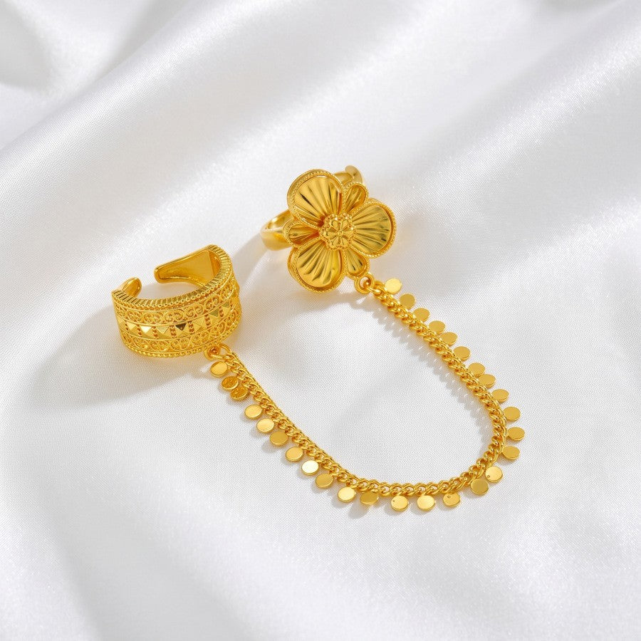 Romantic Flower Chain Ring