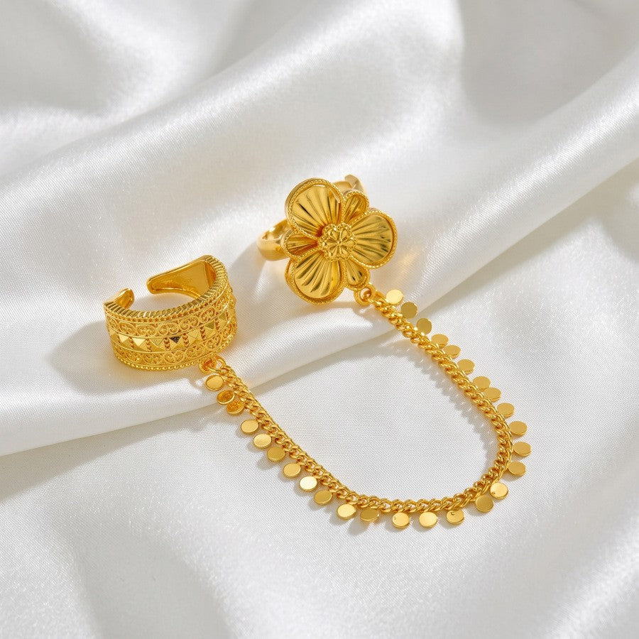 Romantic Flower Chain Ring
