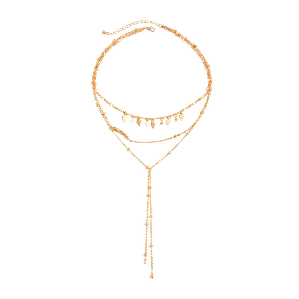 Classy Geometric Multi-Layer Y-Necklace
