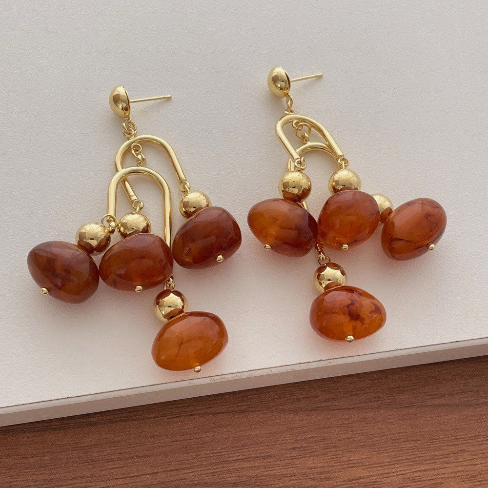 Classy Vintage Resin Grape Cluster Earrings
