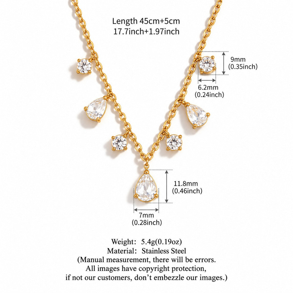Dainty Multi-Shape Zirconia Layered Necklace Set