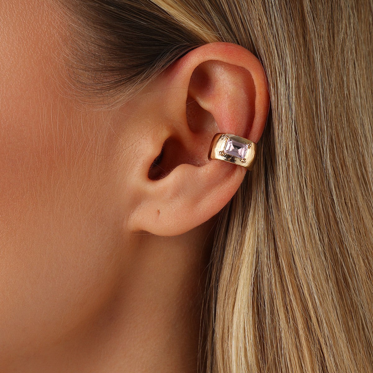 Classy Geometric Square Gem Ear Cuff