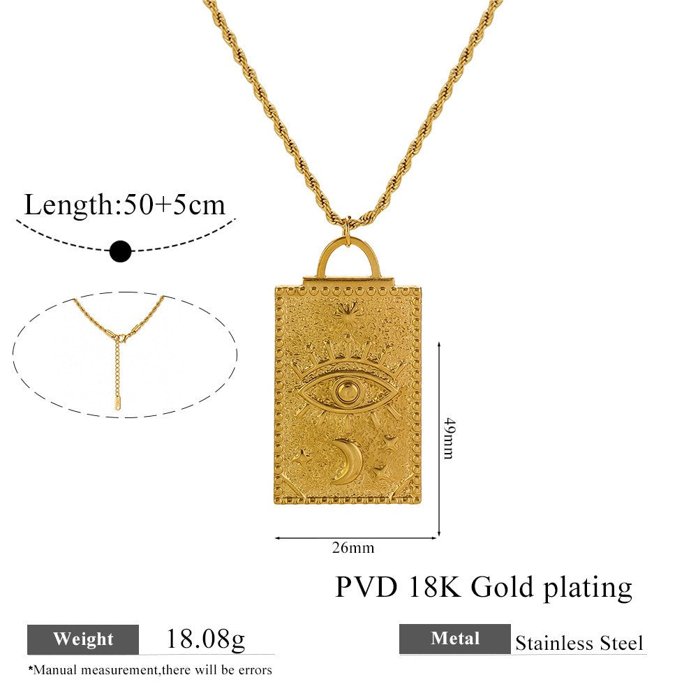 Vintage Sun & Heart Evil Eye Necklace