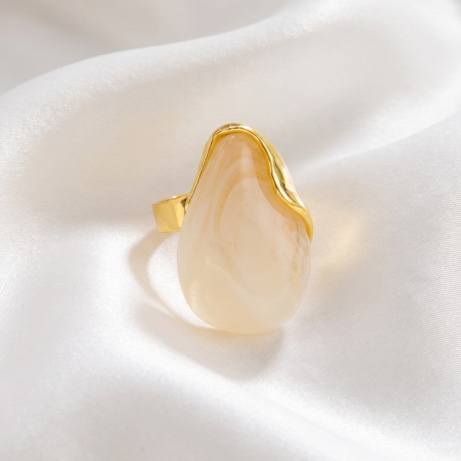 Boho Organic Resin Statement Ring