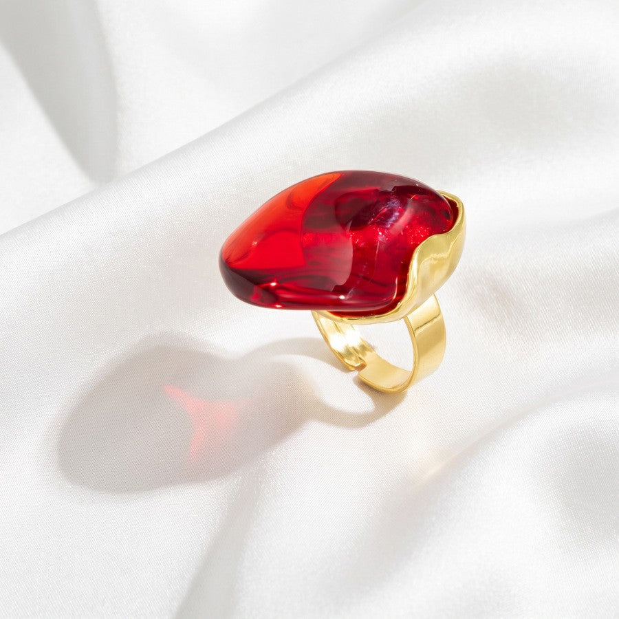 Boho Organic Resin Statement Ring