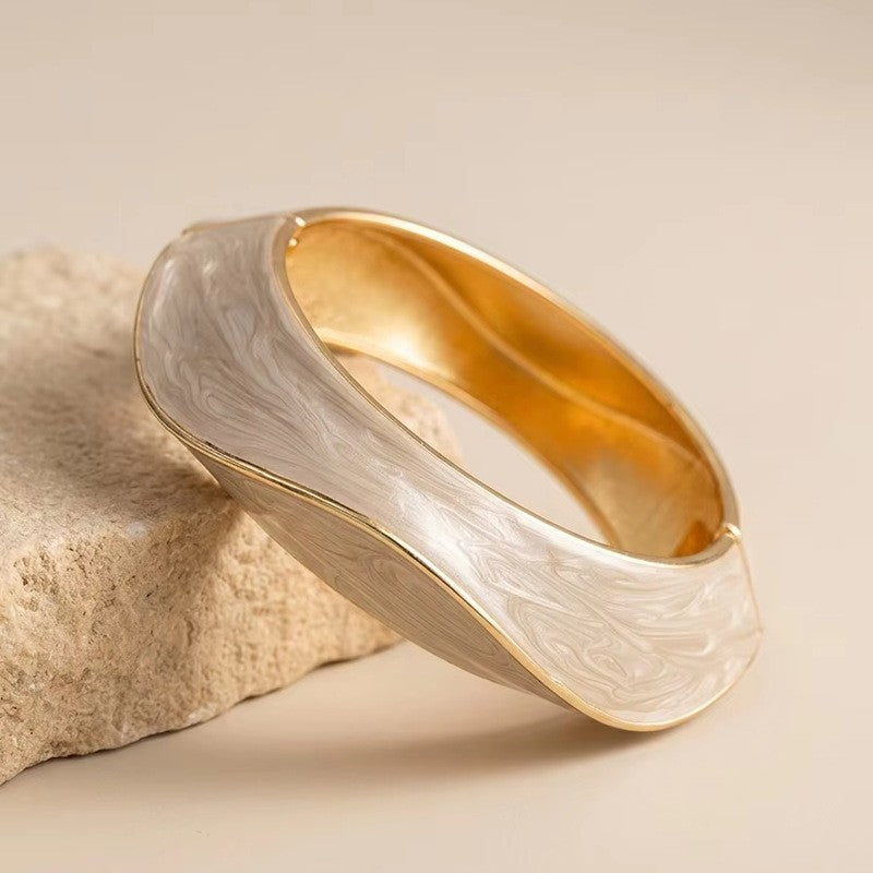 Classy Cream Enamel Bangle Set