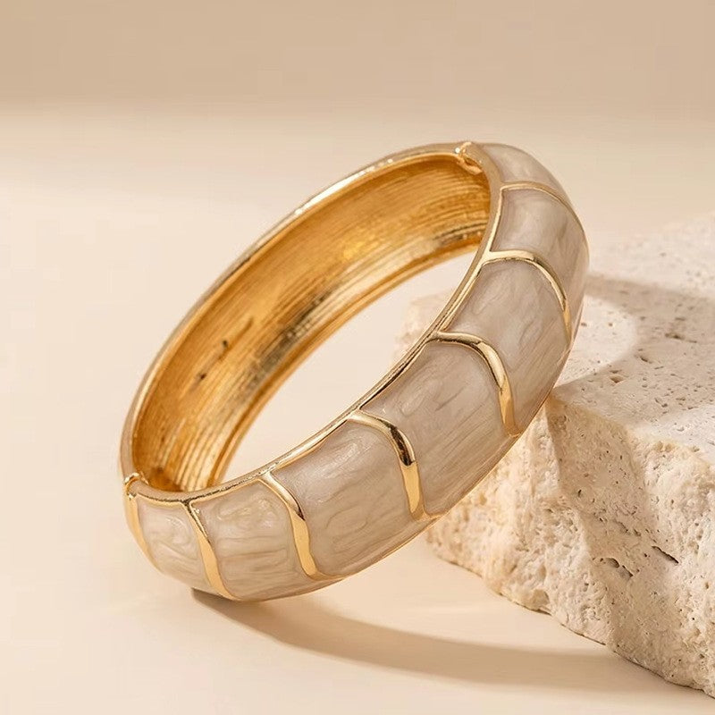 Classy Cream Enamel Bangle Set
