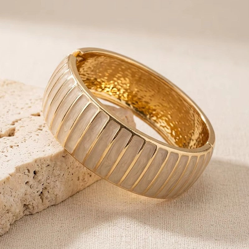 Classy Cream Enamel Bangle Set