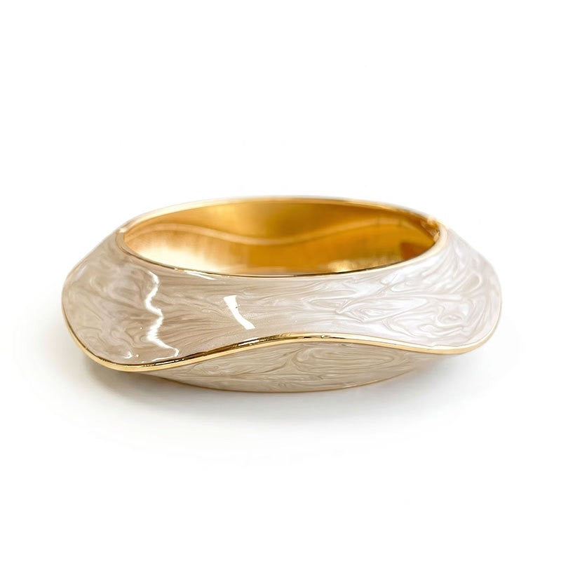 Classy Cream Enamel Bangle Set
