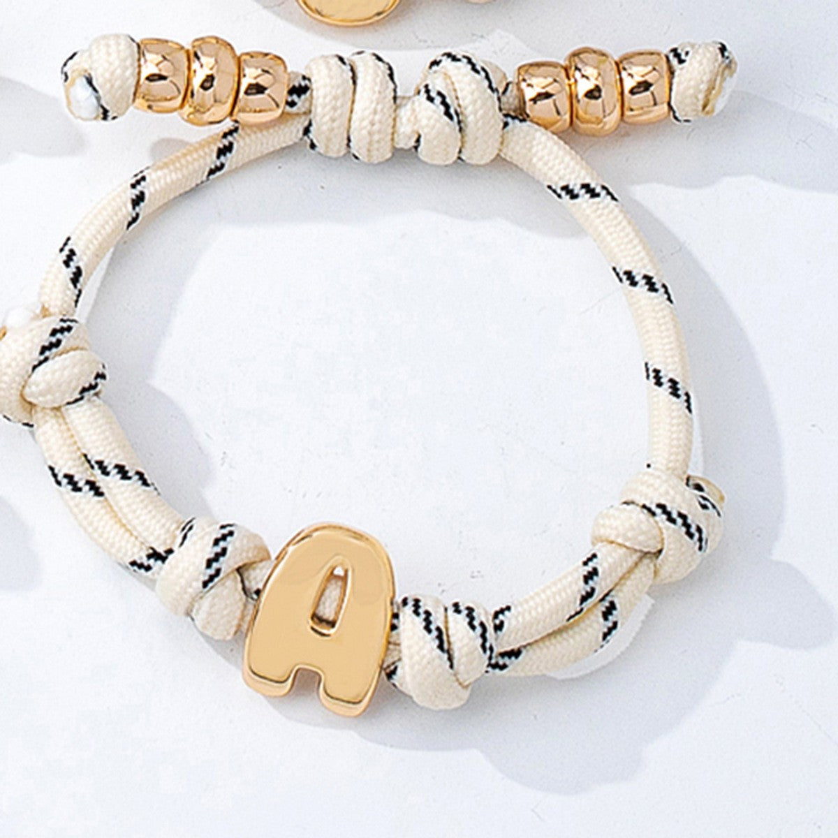 Dainty Braided Letter Initial Bracelet