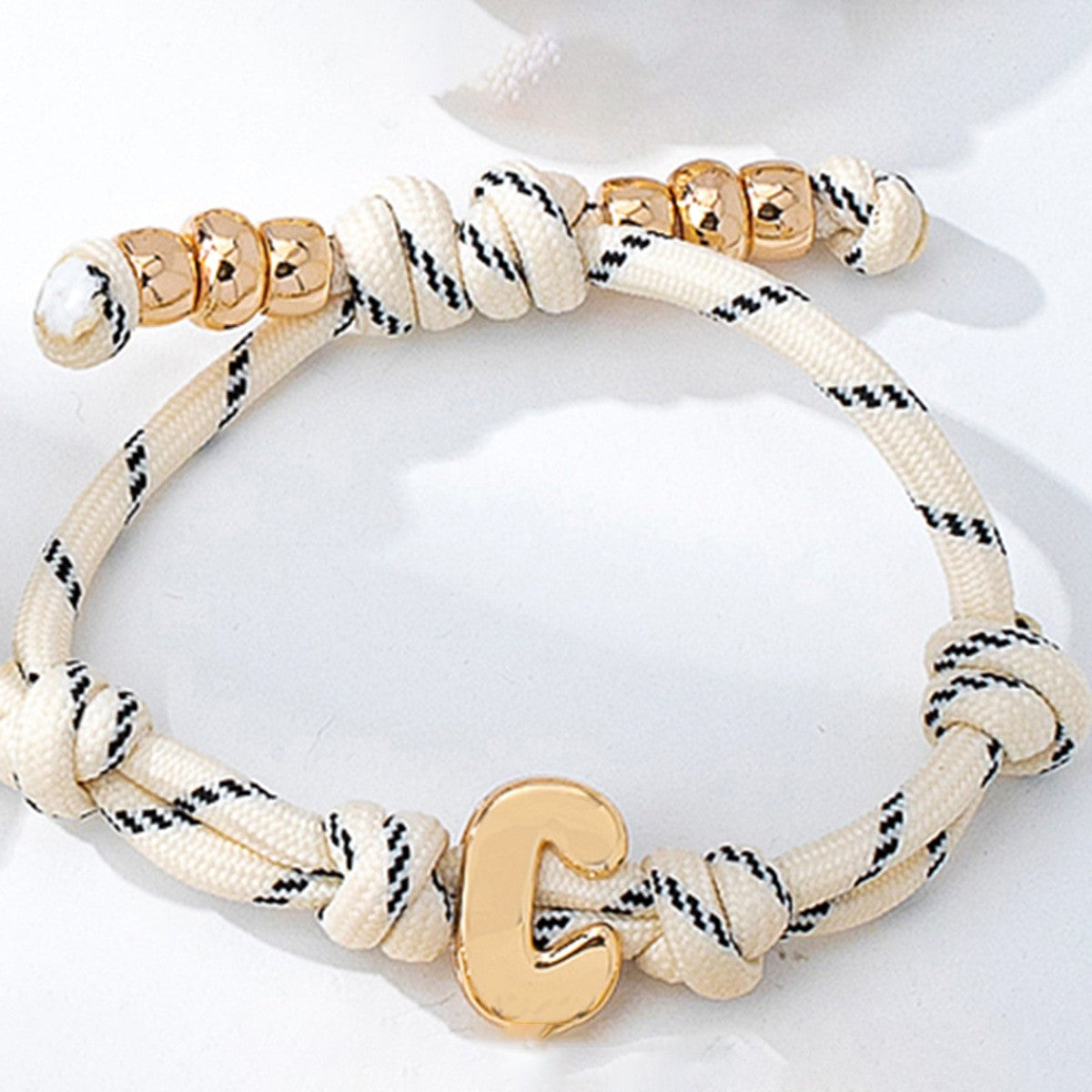 Dainty Braided Letter Initial Bracelet
