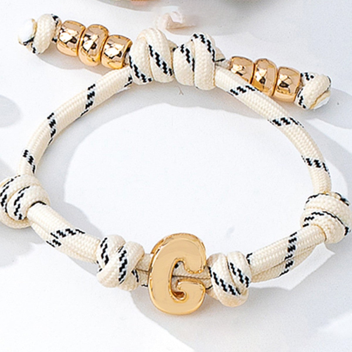 Dainty Braided Letter Initial Bracelet