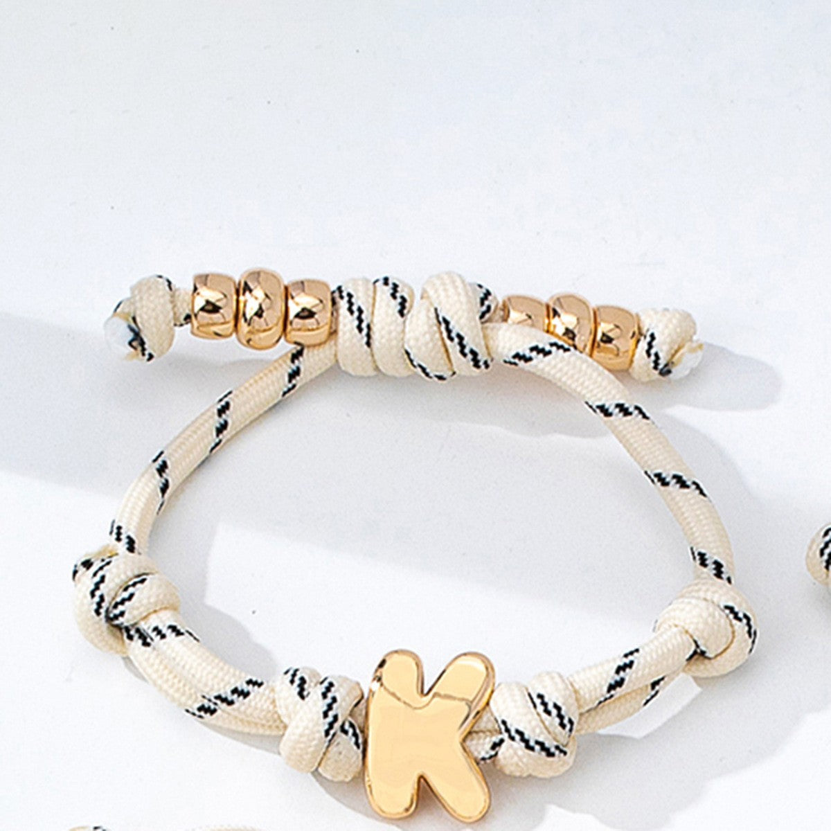 Dainty Braided Letter Initial Bracelet