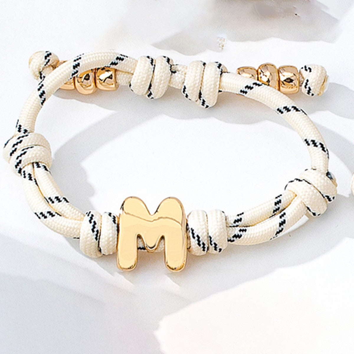 Dainty Braided Letter Initial Bracelet