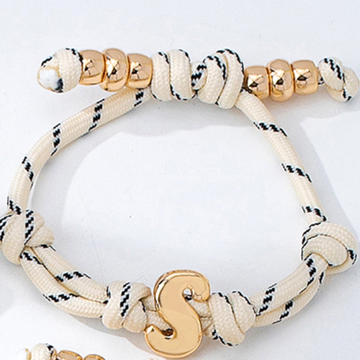 Dainty Braided Letter Initial Bracelet