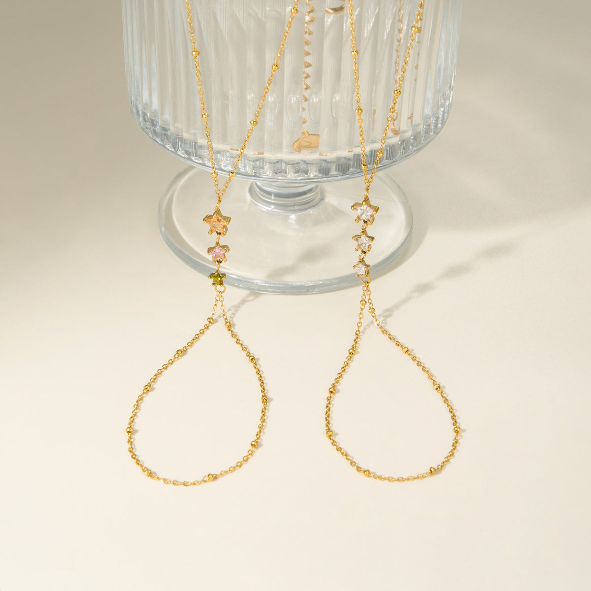 Dainty Multicolor Star Hand Chain Bracelet