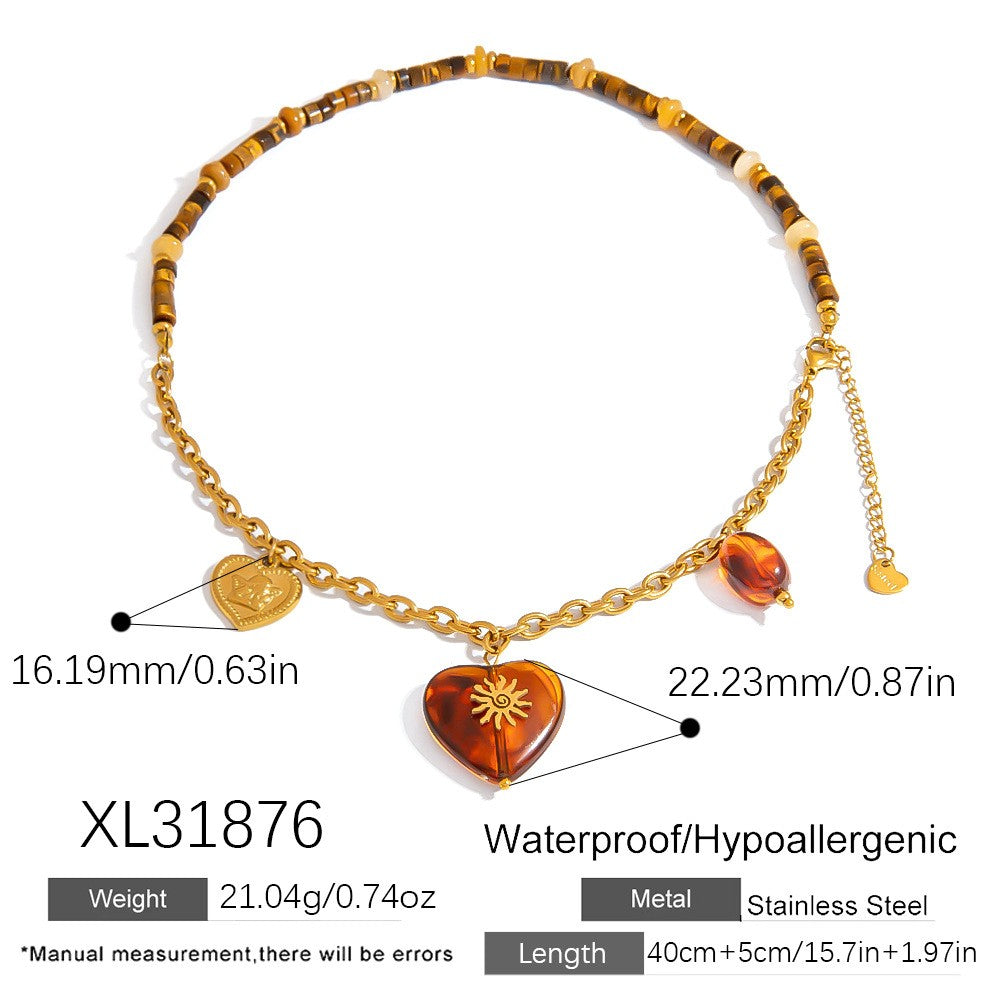 18k Boho Woven Evil Eye Charm Necklace