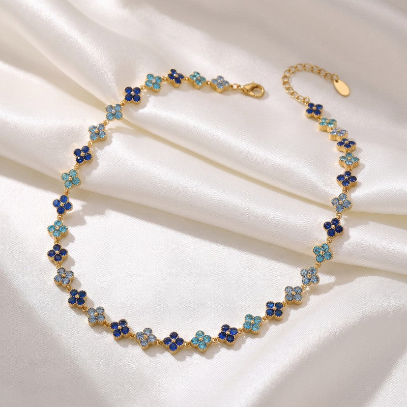 Classy Multicolor Clover Necklace, Bracelet & Earring Set