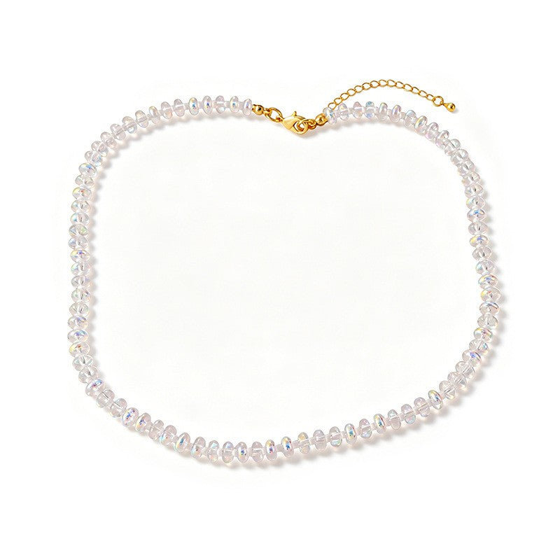 Romantic Pink Gradient Stone Beaded Necklace