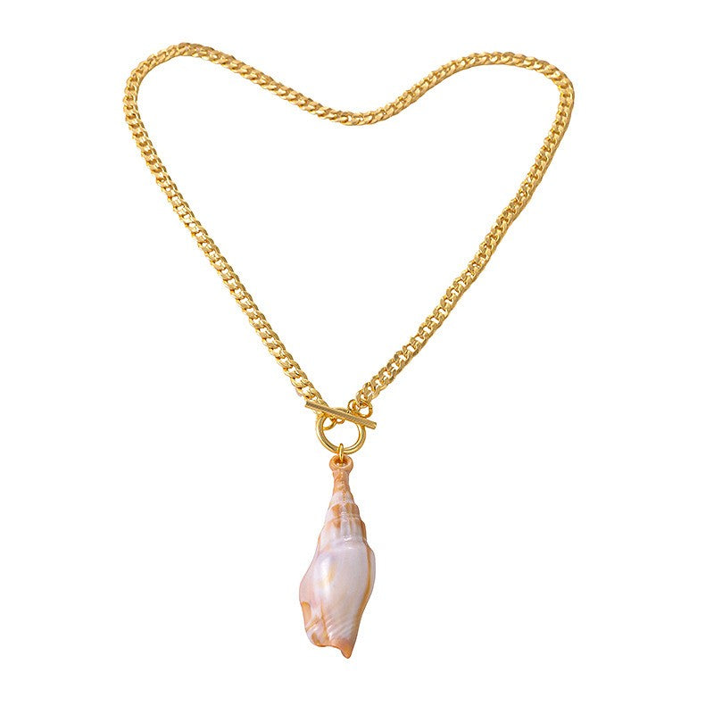 Romantic Conch Shell OT Toggle Necklace