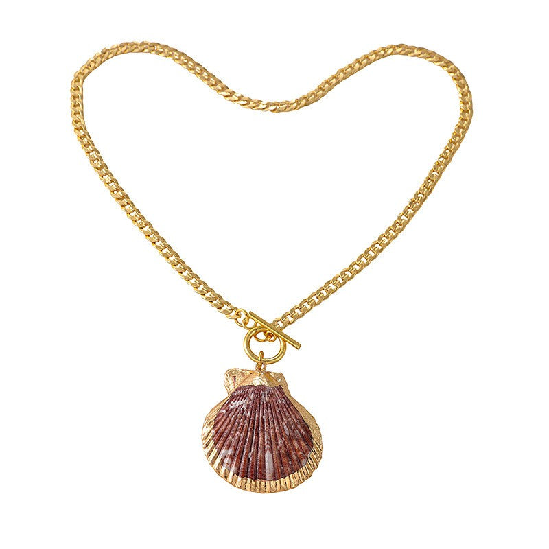 Romantic Conch Shell OT Toggle Necklace