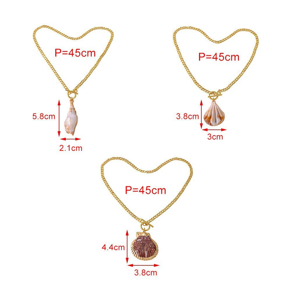 Romantic Conch Shell OT Toggle Necklace