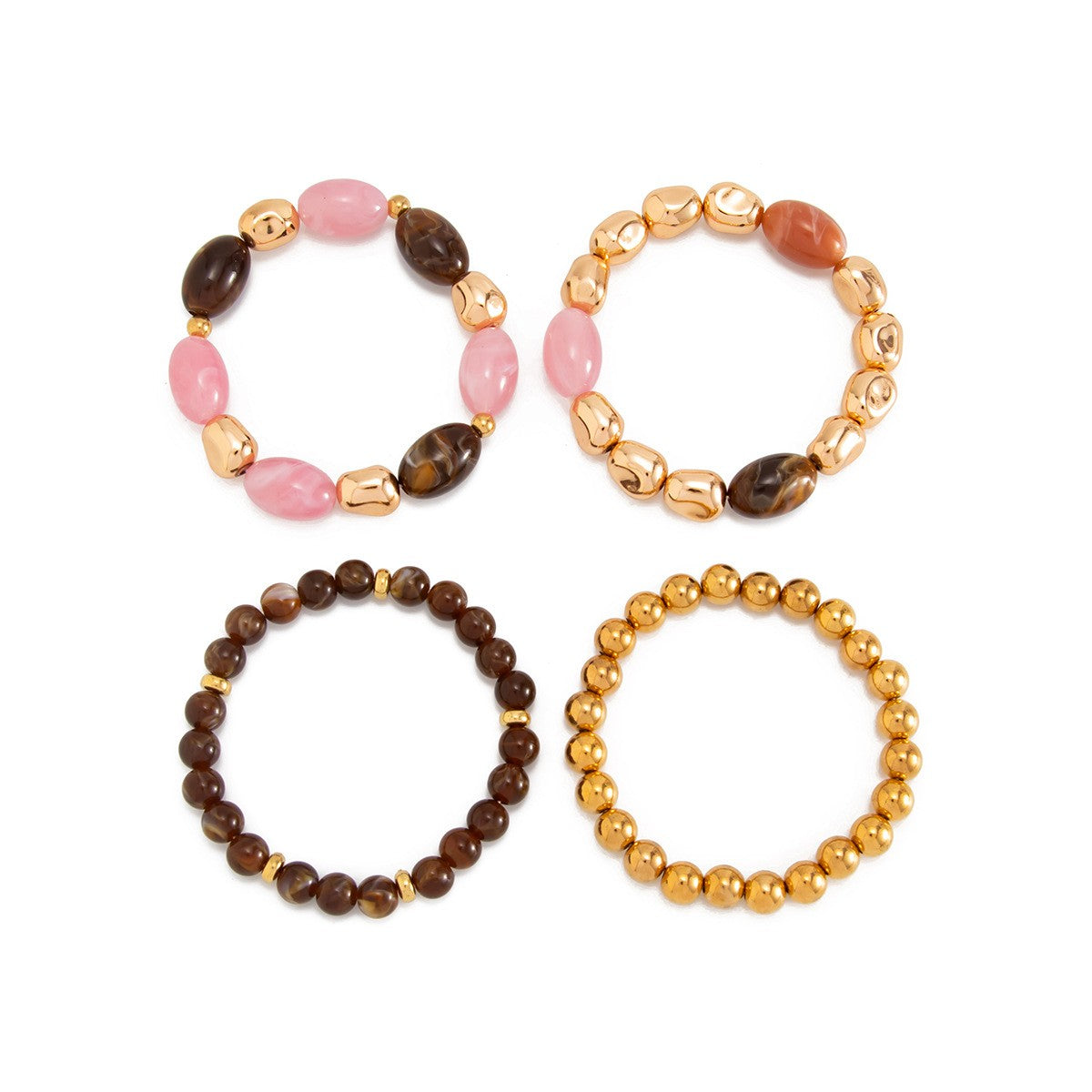 4pc Boho Marbled Resin Bracelet Set