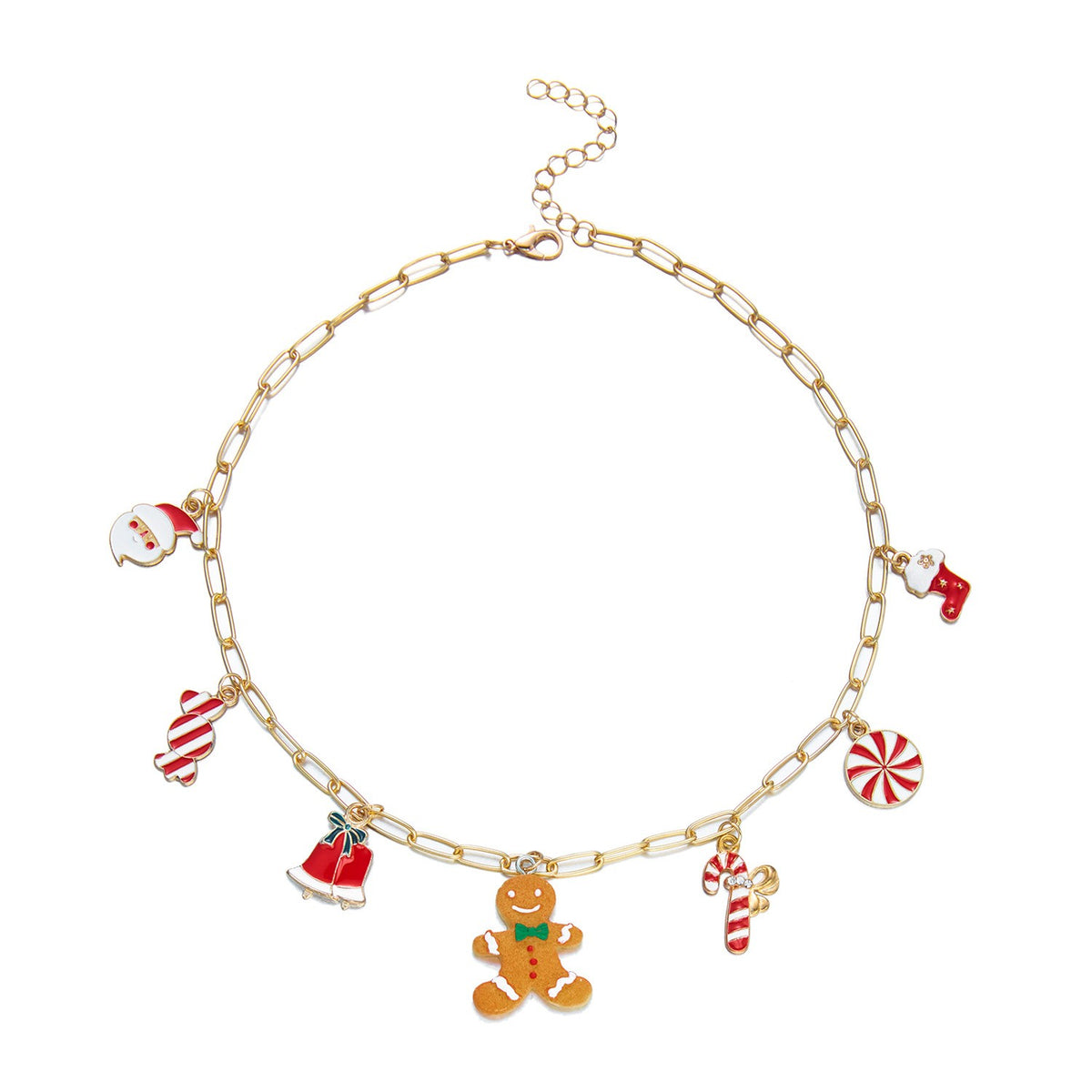 Festive Enamel Christmas Charm Necklace
