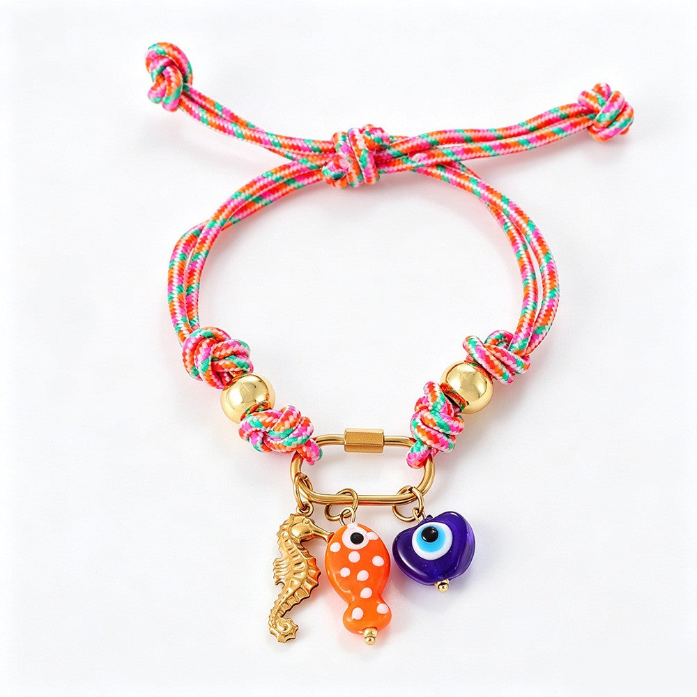 Boho Woven Ocean Charm Bracelet