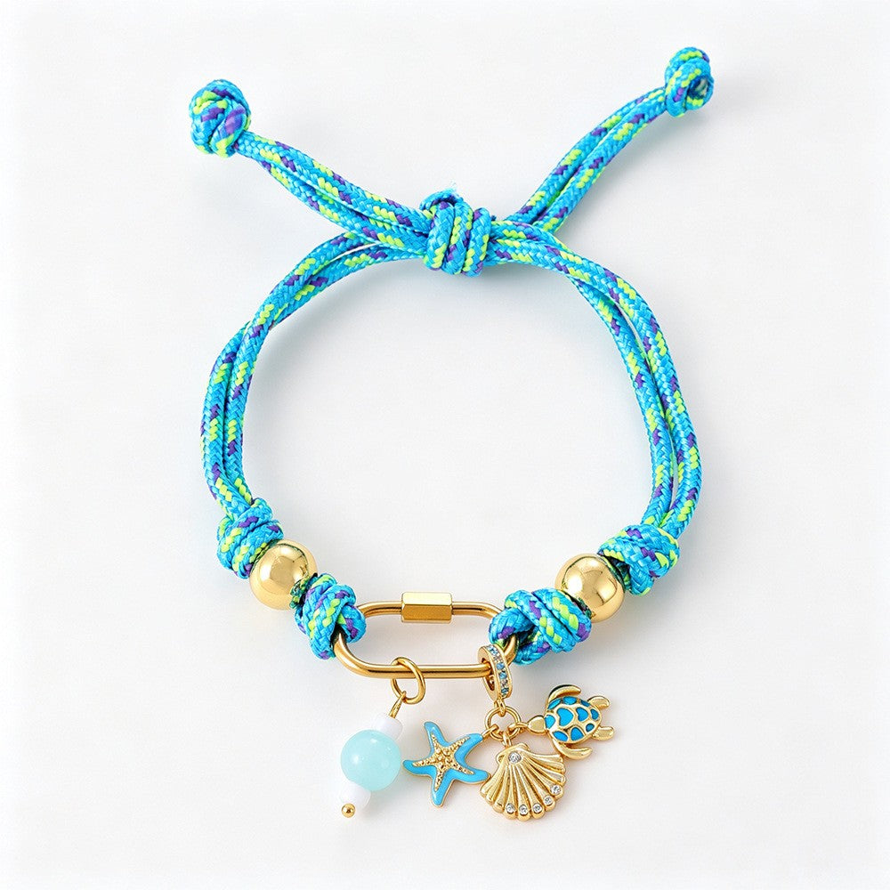 Boho Woven Ocean Charm Bracelet