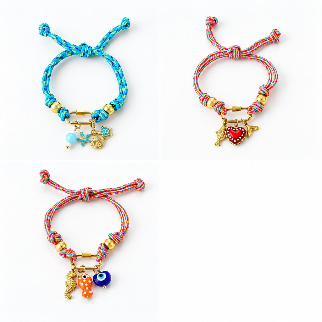 Boho Woven Ocean Charm Bracelet