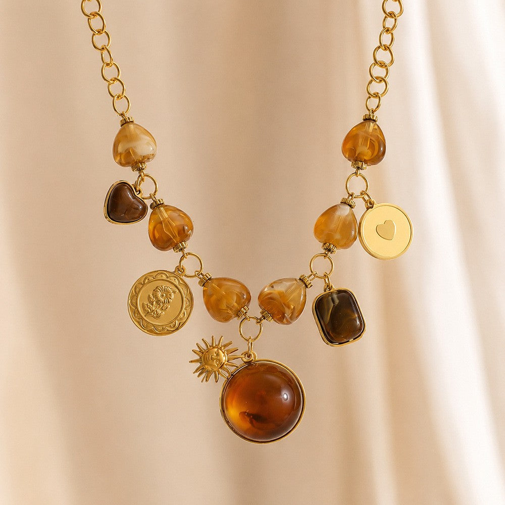 18k Boho Scarf Charm Necklace