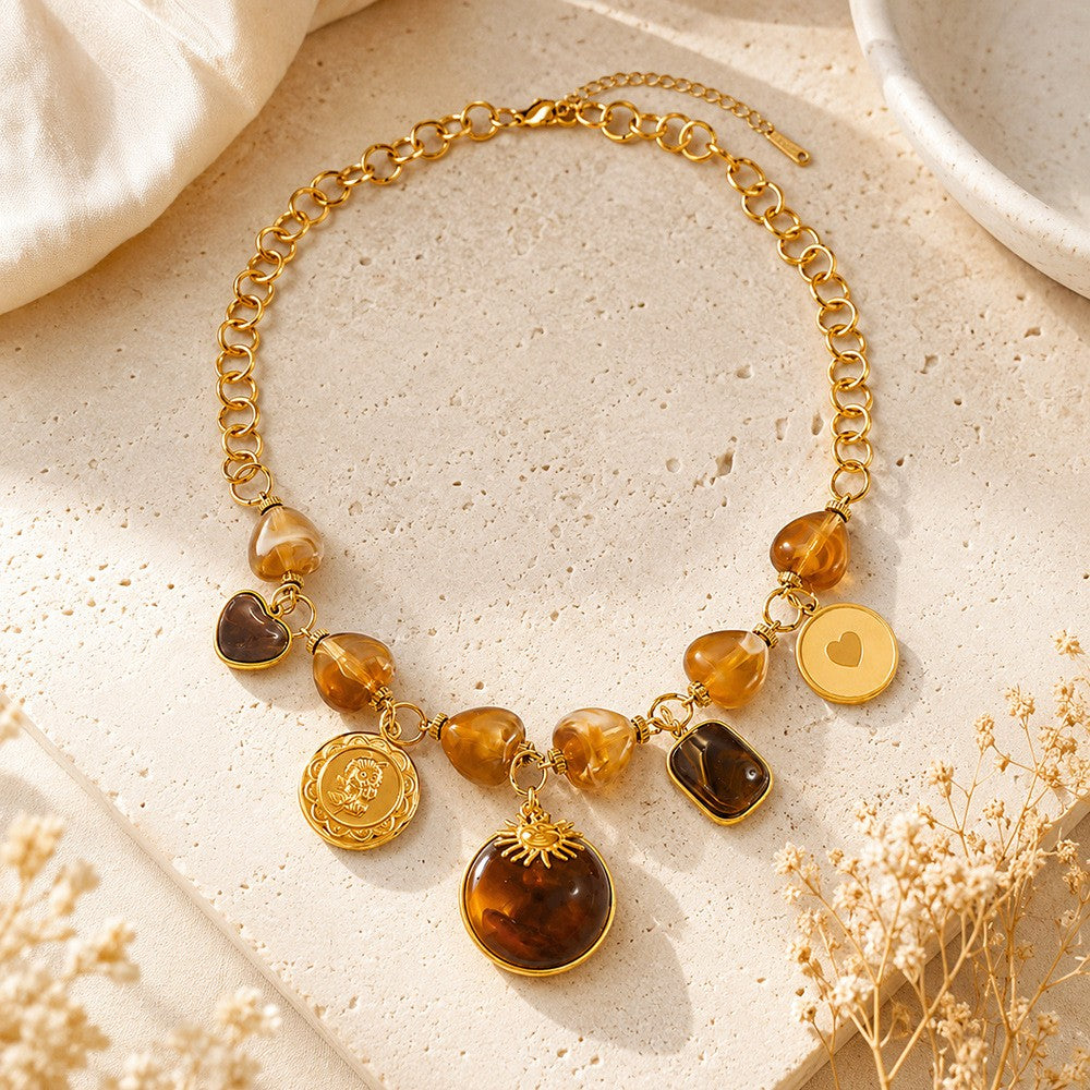 18k Boho Scarf Charm Necklace