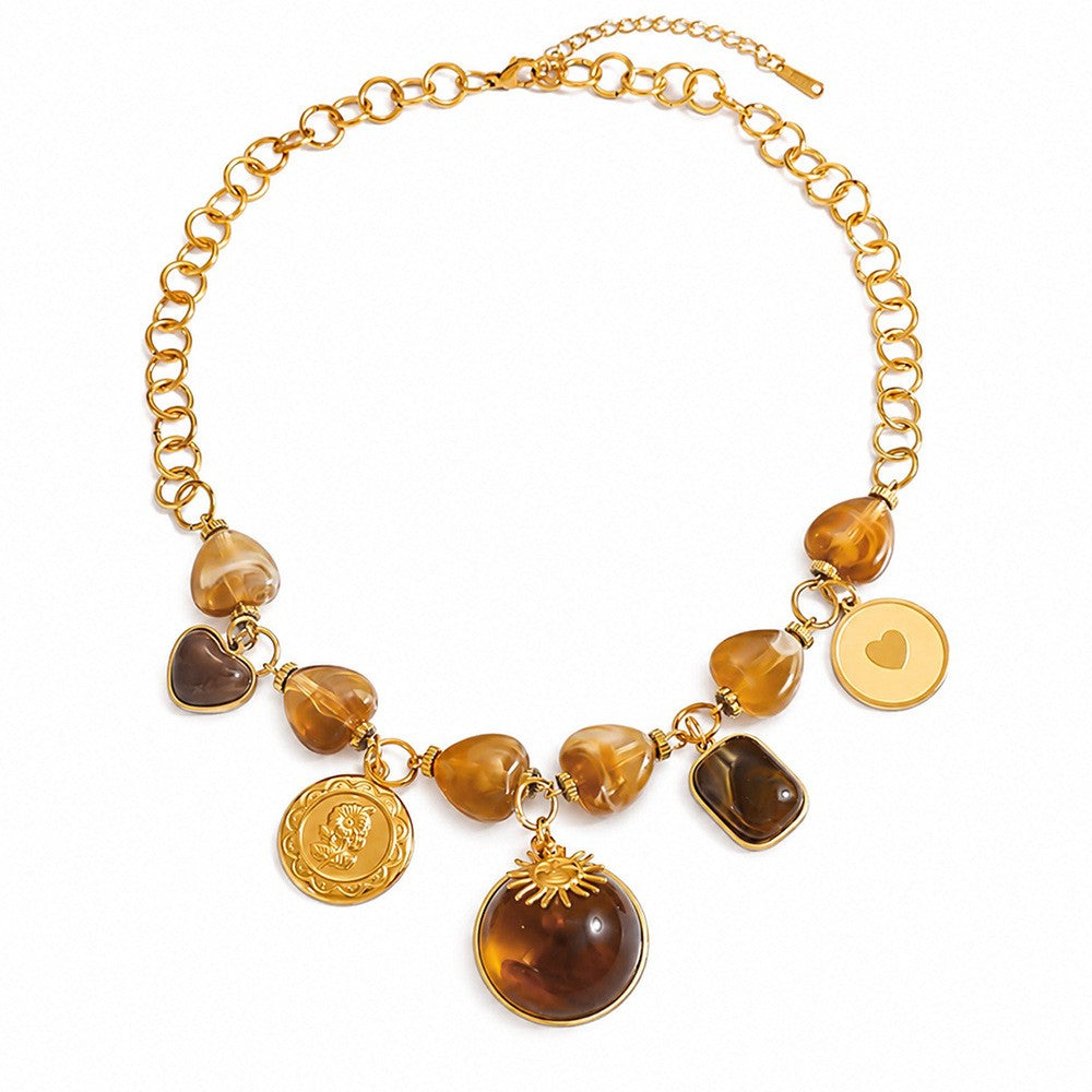 18k Boho Scarf Charm Necklace