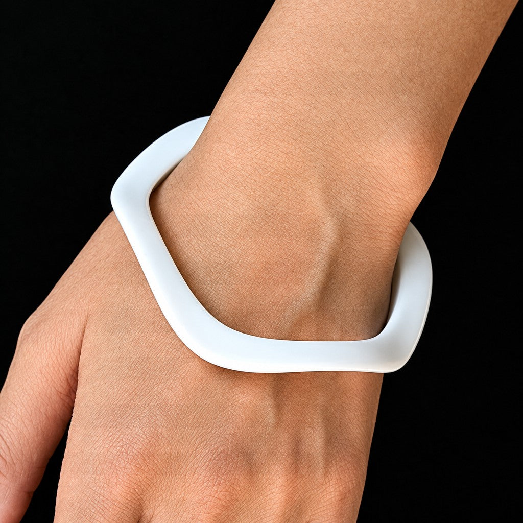 Classy Multi-Tone Wavy Resin Bangle Set